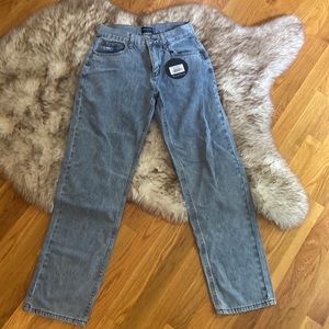 Mid Rise Straight Leg Jeans Blue Wash